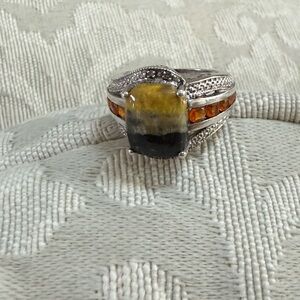 Bumblebee Jasper Sterling Silver Ring